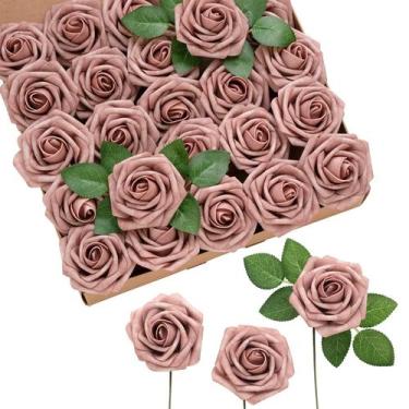 Imagem de Flores artificiais Ling's Moment Dusty Rose Roses 50 unidades