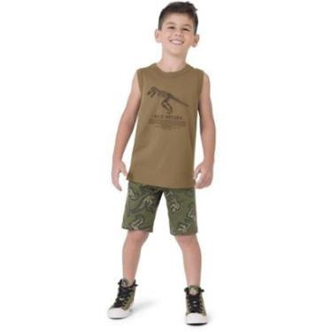 Imagem de Conjunto Infantil Menino Regata E Bermuda Dinossauro - Malwee-Masculino