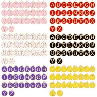 Imagem de EUDORALIFE 156 pingentes de letras para fabricação de joias, pingentes iniciais para fabricação de joias, pingentes do alfabeto para pulseiras, mistura inicial de dois lados para fazer pulseiras DIY