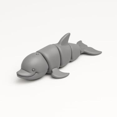 Imagem de Tubarao Martelo, Shark Branco, Carpinteiro, Baleia, Golfinho, Articulado Fidget Sensorial 3D, Toy Art, Figuras Aquáticas Colecionáveis, Brinquedo Educativo Antiestresse, (Golfinho)