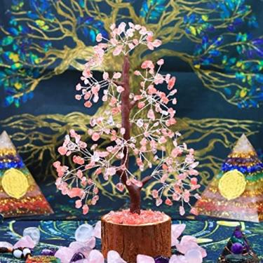 Imagem de Jectse Árvore de Cristal, Decoração de Pedra de Cristal Dobrável Feita à Mão para Carro de Escritório Doméstico, Com Propriedades Naturais de Cura Reiki, para Presentes de Aniversário (B)