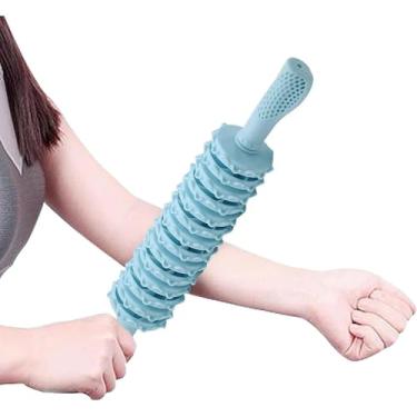 Imagem de Kit 2 Bastão Massageador Corporal para Liberação Miofascial, 47 cm, Polipropileno, Design Ergonômico com Rolos Texturizados