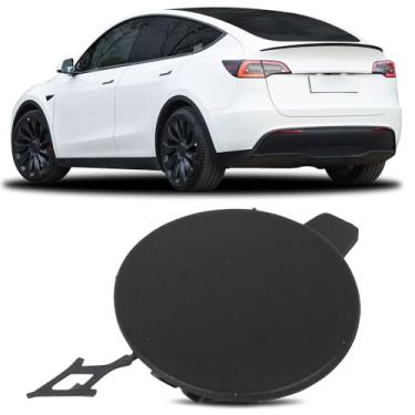 Imagem de CHELANGHU Tampa do gancho de reboque do para-choque traseiro tampa do olhal de reboque apto para Tesla Model 3 | Y 2020 2021 2022 2023, substitui para 1494426-00-A, capa de reboque de para-choque