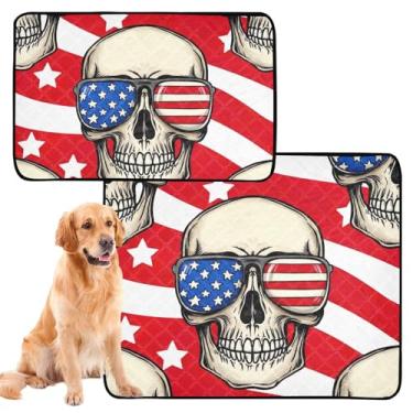 Imagem de TSENQUE Almofadas de xixi laváveis para cães de estimação, almofadas engraçadas, listras vermelhas, reutilizável para gatos de estimação, à prova d'água, tapete de gaiola de cachorro fofo absorvente