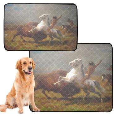 Imagem de TSENQUE Almofada para animais de estimação Albert Bierstadt Study Last Buffalo para gatos, lavável, para cães, à prova d'água, cercadinho de brinquedo para cachorros, à prova de vazamento, médio +