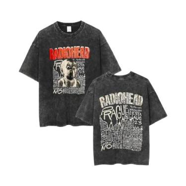 Imagem de Camiseta Unissex Oversized De Algodão Lavado Com Estampa Da Banda De R