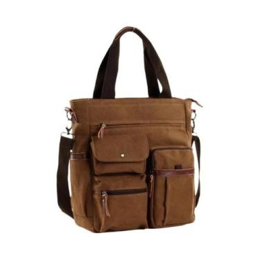 Imagem de Bolsa De Ombro Masculina De Lona De Grande Capacidade Para Documentos,