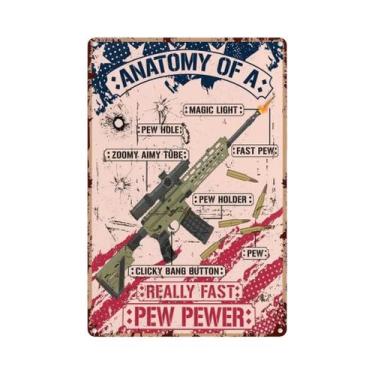 Imagem de Placa De Metal Vintage Com Tema De Pistola, Placa De Parede De Ferro P