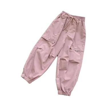 Imagem de Calças Cargo Respiráveis Para Crianças Primavera Verão Com Elástico No