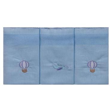 Imagem de Fralda para Bebê Bordada 68 cm x 70 cm 03 Unidades Bublim, Urso Balões