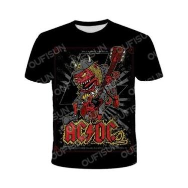 Imagem de Camisetas Unissex De Manga Curta Com Estampa 3D AC DC, Moda De Verão, 