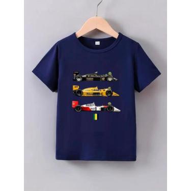 Imagem de Camiseta Infantil CARROS FORMULA 1 Algodão T Shirt Estampada Menino, M