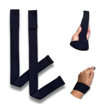 Imagem de Tala Straps Algodão 100% 48cm - Acessório para Musculação, Levantamento Terra e Crossfit(Preto)