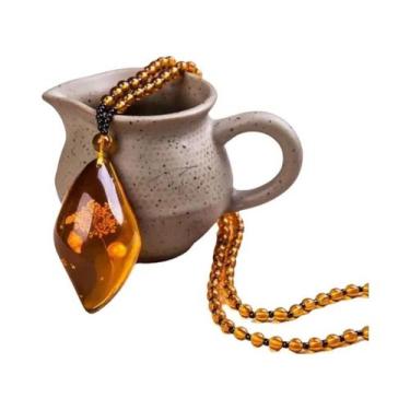 Imagem de Colar De Pérolas De Cera De Abelha Âmbar Feito À Mão Estilo Étnico Bra