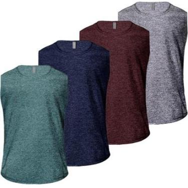 Imagem de Kit 4 Camisetas Regata Machão Dry Academia Masculina Fitness-Masculino