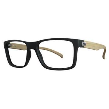 Imagem de Óculos de Grau HB 0339 - Preto / Madeira - Clip On Polarizado-Unissex