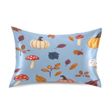 Imagem de Wassud Fronha de cetim Pumpkins para cabelo e pele fronhas de seda lisa king size respiráveis com fecho de envelope