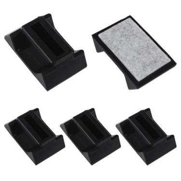 Imagem de UFURMATE 5 peças de copos de rodízio para cadeira de escritório, protetor de piso de madeira, rolha de roda de borracha para móveis com almofadas inferiores de feltro para cadeira de rodinhas e