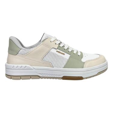 Imagem de Tênis Pegada Feminino London em Couro 212602 Branco/Pistache-Feminino