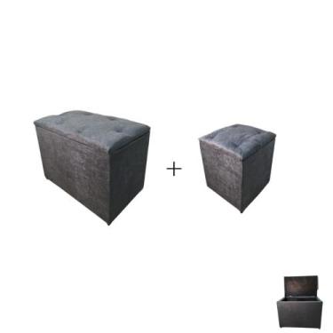 Imagem de Kit 2 Puff Báu Organizador Porta Brinquedos Decorativo - Mercadão dos 