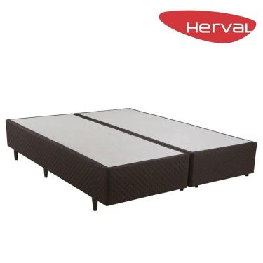 Imagem de Base Cama Box Queen Herval Cardiff, 39x158x198 cm, Marrom - 198007