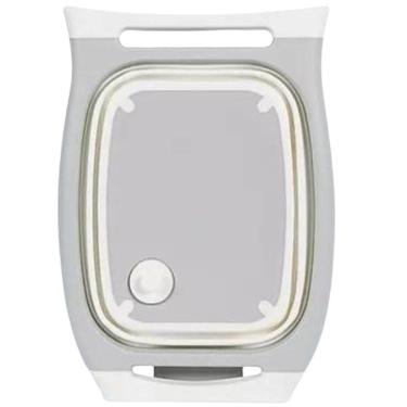 Imagem de Tábua de Cozinha Dobrável 3 em 1 - Função Para Corte, Bacia e Escorredor Cor:Cinza