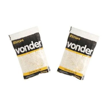 Imagem de Estopa Branca Para Polimento Embalagem 200 G Vonder 2 Unid