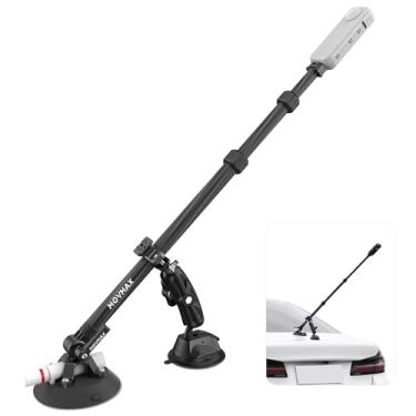 Imagem de Movmax Kit de sucção para carro com bastão de selfie invisível, compatível com Insta360 x5, x4, x3, x2, GoPro Max DJI OSMO 360, bastão de fibra de carbono ajustável, suporte de carro no para-brisa