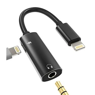 Imagem de Adaptador de fone de ouvido para iPhone (2 em 1) certificado Apple MFI de 3,5 mm para divisor Lightning AUX, cabo de carregamento de áudio, conversor de conector dongle para conector de carregador de