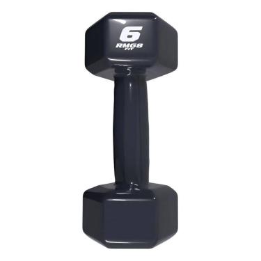 Imagem de Halter Peso 6 Kg Emborrachado Treino Unitario Sextavado Cor