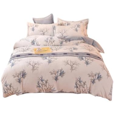 Imagem de THJKUPO Conjunto de quatro peças de veludo leite quente espesso outono e inverno classe um lençol de cama de veludo e capa de edredom (220 x 240 cm)
