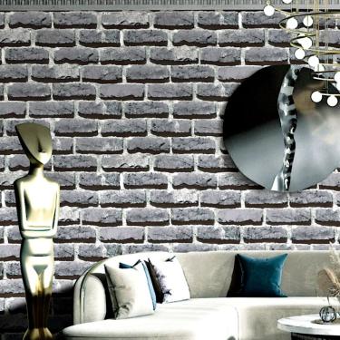 Imagem de Papel de Parede Essencial Tijolo Cinza ESS1057