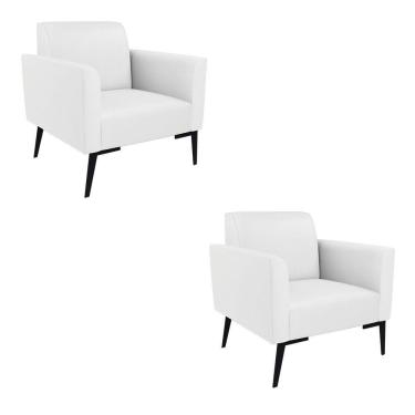 Imagem de Kit 2 Poltronas Pés Villach Marisa Corino Branco D03 - D'rossi
