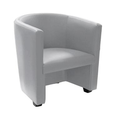 Imagem de Poltrona Malta Recepção Em Tecido Sintético Sintético - Branco - Cor: Branco