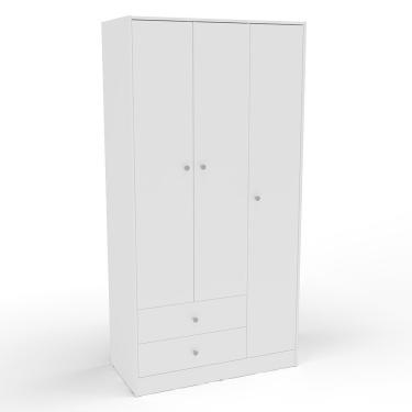 Imagem de Guarda Roupa Solteiro 3 Portas 2 Gavetas Gandu Branco