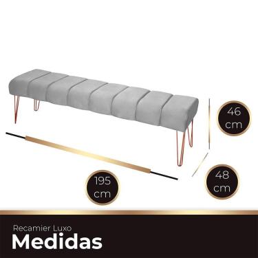 Imagem de Recamier Estofada Casal King Size Luxo Veludo Cor Cinza Claro