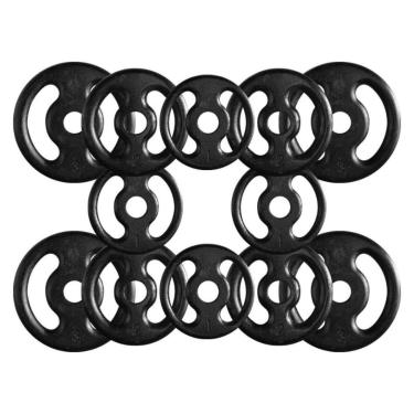 Imagem de Kit 12 Anilhas Sebo de Ferro Fundido - 24 Kg-Unissex