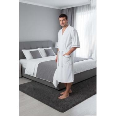Imagem de Roupão Atoalhado Masculino - Sogni Belli, M, Branco