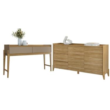 Imagem de Conjunto Buffet Aparador Para Sala 3 Gavetas Lens Hannover + Aparador Para Sala 2 Gavetas Lens Hannover Fendi