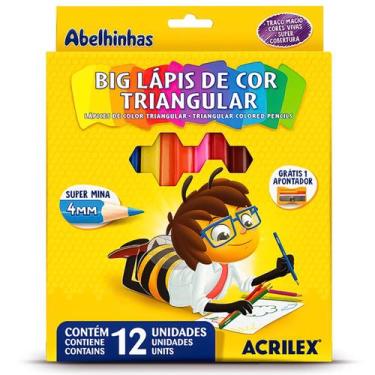 Imagem de Lápis de Cor Acrilex Big Triangular 12 Cores + Apontador