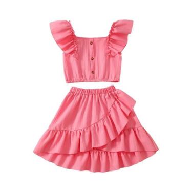 Imagem de Conjunto De Roupas De Verão Para Meninas De 8 a 12 Anos, Blusas De Man