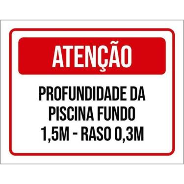 Imagem de Kit 5 Placa Acm Profundidade Piscina Fundo 18X23 - Sinalizo