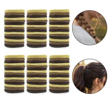 Imagem de Kit 600 Elásticos Xuxinha Nude Marrom Bege Cabelos - Arte Seducao