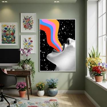 Imagem de Quadro Decor Grito Cromático 70X50Cm Mold Branca - Quadros On-Line