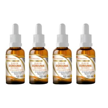 Imagem de Kit 4x Óleo de Cúrcuma com Vitamina E 4x30ml Flora Nativa Sabor:Sem Sa