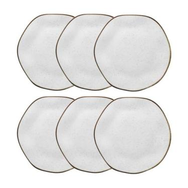 Imagem de Conjunto 6 Pratos Rasos 22,5 cm Ryo Maresia Porcelana Oxford