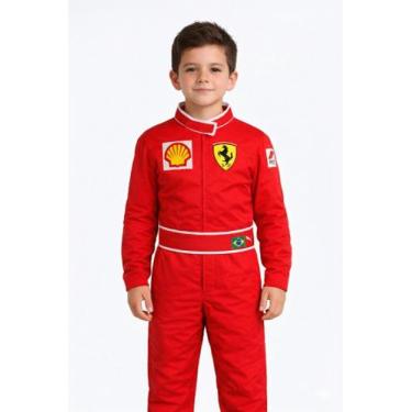 Imagem de Macacão piloto Ferrari fantasia infantil, 12 anos