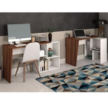 Imagem de Conjunto 2 Peças com Escrivaninhas Modernas com e 2 Opções de Montagem