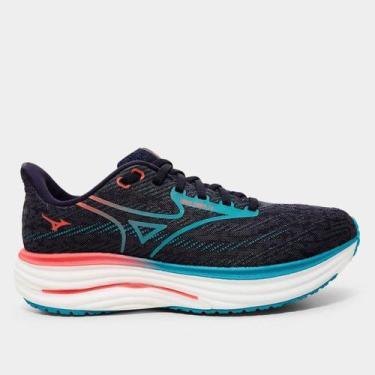 Imagem de Tênis Mizuno Wave Rider 29 Masculino, Chumbo, Azul, 40