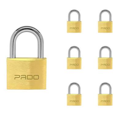 Imagem de 7 Cadeado Pado Tradicional 25mm Latão Maciço Autoblocável